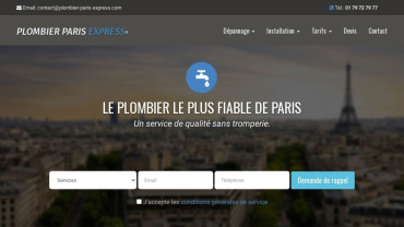 Page d'accueil du site : Plombier Paris Express