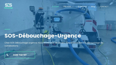 Page d'accueil du site : SOS Débouchage Urgence