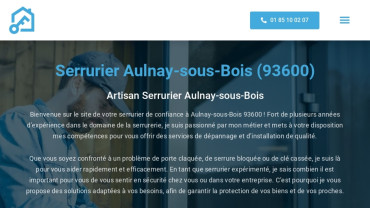 Page d'accueil du site : Serrurieraulnaysousbois.fr
