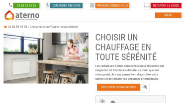 Page d'accueil du site : Chauffage Aterno
