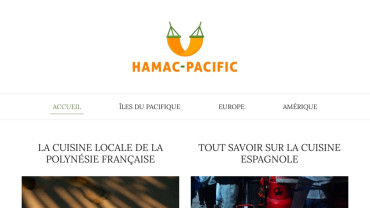 Page d'accueil du site : Hamac Pacific