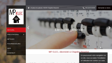 Page d'accueil du site : MP Elec
