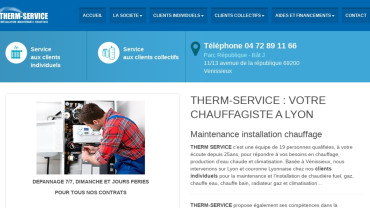 Page d'accueil du site : Therm service