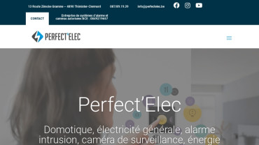 Page d'accueil du site : Perfect'Elec