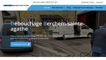 Page d'accueil du site : Débouchage Berchem