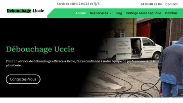 Page d'accueil du site : Débouchage Uccle