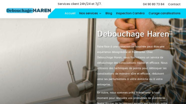 Page d'accueil du site : Débouchage Haren