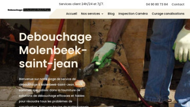 Page d'accueil du site : Débouchage Molenbeek