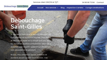 Page d'accueil du site : Débouchage Saint Gilles