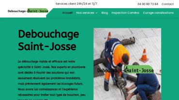 Page d'accueil du site : Débouchage Josse