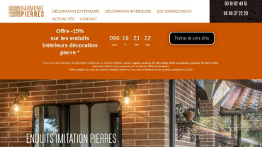 Page d'accueil du site : Harmonie Pierres
