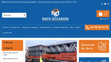 Page d'accueil du site : Rack d'occasion discount
