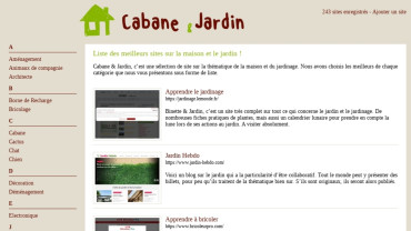 Page d'accueil du site : Cabane & Jardin
