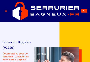 Page d'accueil du site : Serrurierbagneux.fr