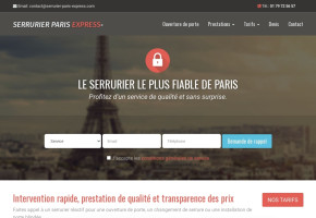 Page d'accueil du site : Serrurier Paris Express