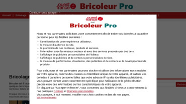 Page d'accueil du site : Bricoleur.pro