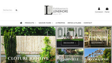 Page d'accueil du site : Entreprise Leneindre