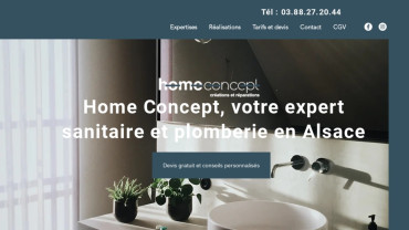 Page d'accueil du site : Home Concept