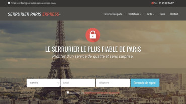 Page d'accueil du site : Serrurier Paris Express