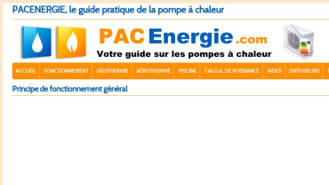 Page d'accueil du site : PAC Energie