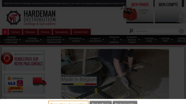 Page d'accueil du site : Hardeman Distribution