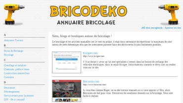 Page d'accueil du site : Brikodeko