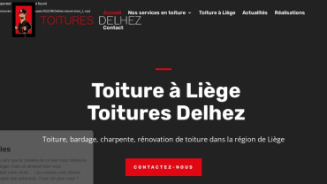 Page d'accueil du site : Delhez Toitures