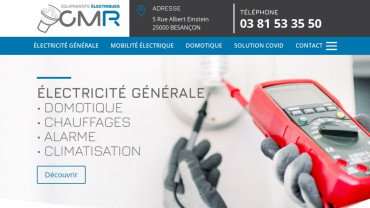 Page d'accueil du site : CMR Équipements Électriques