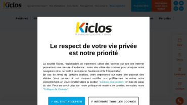 Page d'accueil du site : Kiclos menuiseries