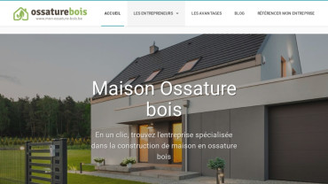 Page d'accueil du site : Mon Ossature Bois