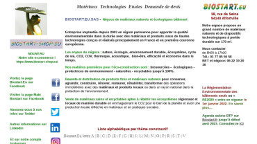 Page d'accueil du site : BIiostart.eu
