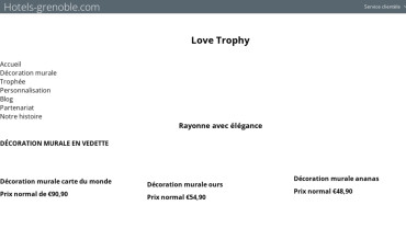 Page d'accueil du site : Love Trophy