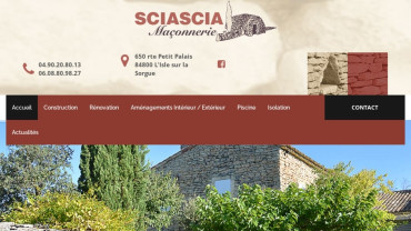 Page d'accueil du site : SCIASCIA Maçonnerie