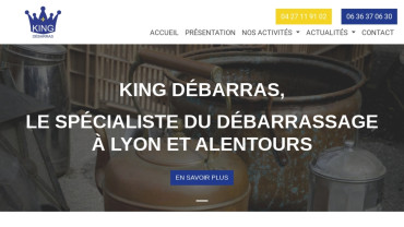 Page d'accueil du site : King Débarras