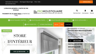 Page d'accueil du site : Promoustiquaire