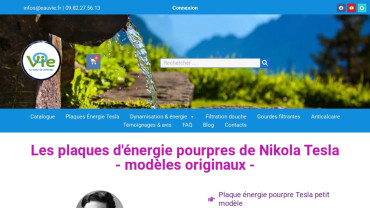 Page d'accueil du site : Eauvie.fr