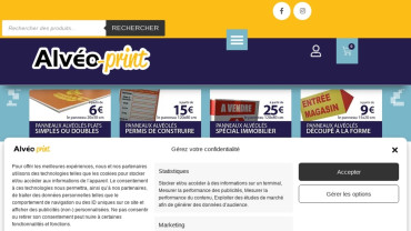 Page d'accueil du site : Alvéo-print