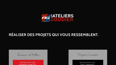 Page d'accueil du site : Les Ateliers Goudier