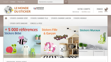 Page d'accueil du site : Le Monde du Stickers