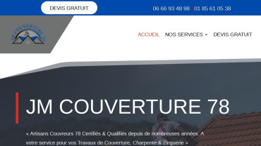 Page d'accueil du site : JM Couvreur 78