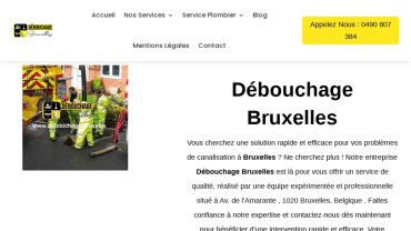 Page d'accueil du site : Débouchage Bruxelles