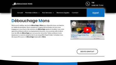 Page d'accueil du site : Débouchage Mons