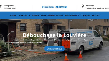 Page d'accueil du site : Débouchage La Louvière