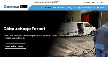 Page d'accueil du site : Débouchage Forest