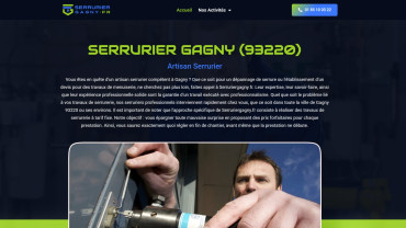 Page d'accueil du site : Serruriergagny.fr