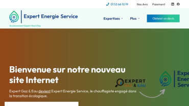 Page d'accueil du site : Expert Energie Service