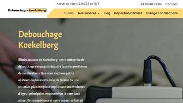 Page d'accueil du site : Débouchage Koekelberg