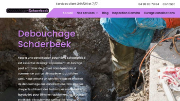 Page d'accueil du site : Débouchage Schaerbeek