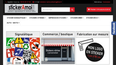 Page d'accueil du site : Stickeramoi.com