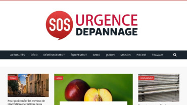 Page d'accueil du site : Sos Urgence Depannage